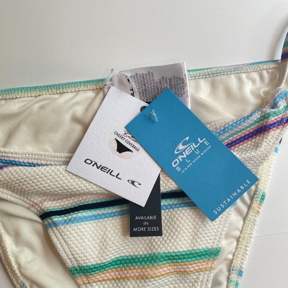 NEW O'NEILL Lowtide Cardiff Bikini Swim Bottom Cheeky Multicolor Striped Size XL - Picture 5 of 5